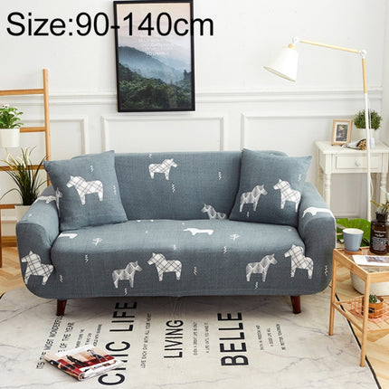 Sofa Covers all-inclusive Slip-resistant Sectional Elastic Full Couch Cover Sofa Cover and Pillow Case, Specification:Single Seat+2 pcs Pillow Case(Horses)-garmade.com