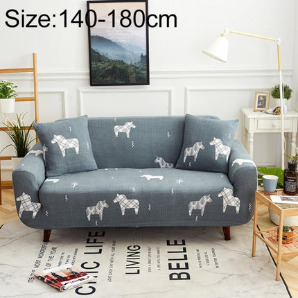 Sofa Covers all-inclusive Slip-resistant Sectional Elastic Full Couch Cover Sofa Cover and Pillow Case, Specification:Two Seat + 2 PCS Pillow Case(Horses)-garmade.com