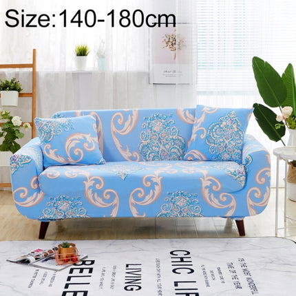 Sofa Covers all-inclusive Slip-resistant Sectional Elastic Full Couch Cover Sofa Cover and Pillow Case, Specification:Two Seat + 2 PCS Pillow Case(Blue European Flower)-garmade.com