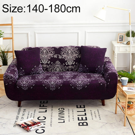 Sofa Covers all-inclusive Slip-resistant Sectional Elastic Full Couch Cover Sofa Cover and Pillow Case, Specification:Two Seat + 2 PCS Pillow Case(Purple Night)-garmade.com
