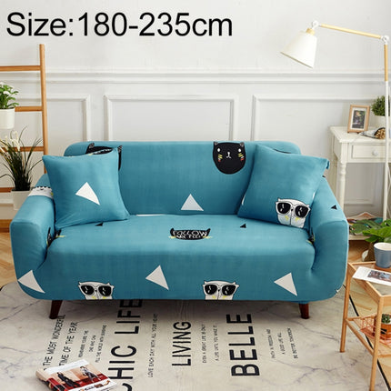 Sofa Covers all-inclusive Slip-resistant Sectional Elastic Full Couch Cover Sofa Cover and Pillow Case, Specification:Three Seat + 2 pcs Pillow Case(Cat and Dog)-garmade.com