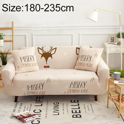 Sofa Covers all-inclusive Slip-resistant Sectional Elastic Full Couch Cover Sofa Cover and Pillow Case, Specification:Three Seat + 2 pcs Pillow Case(Milu Deer)-garmade.com