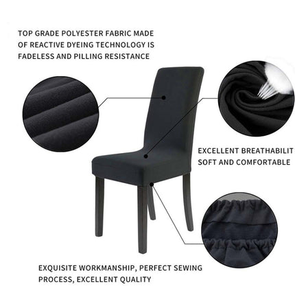 Modern Plain Color Chair Cover Spandex Stretch Elastic Wedding Banquet Chair Covers Dining Seat Cover Pastoral Hotel Cover, Specification:Universal Size(Black)-garmade.com