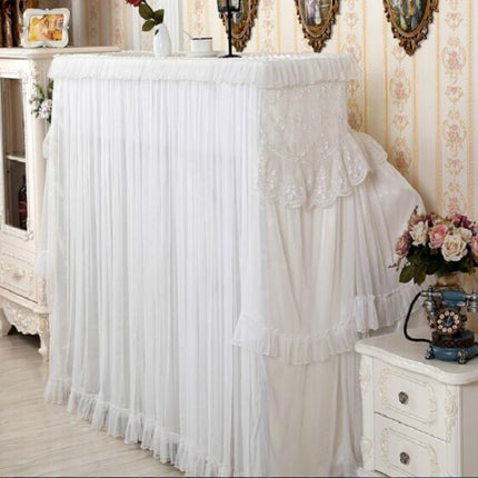 Lace Embroidered Piano Full Dust Cover, Size: 153x33x120 Double Seats(White)-garmade.com