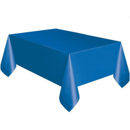 10 PCS Disposable Plastic Tablecloth Solid Color Wedding Birthday Party Table Cover Rectangle Desk Cloth Wipe Covers(blue)-garmade.com