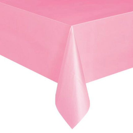 10 PCS Disposable Plastic Tablecloth Solid Color Wedding Birthday Party Table Cover Rectangle Desk Cloth Wipe Covers(pink)-garmade.com