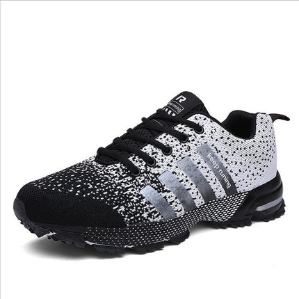 Outdoor Antiskid Breathable Trekking Hunting Tourism Mountain Sneakers Casual Shoes, Shoe Size:35(Black and White)-garmade.com