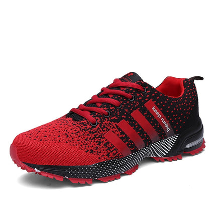 Outdoor Antiskid Breathable Trekking Hunting Tourism Mountain Sneakers Casual Shoes, Shoe Size:36(Black and Red)-garmade.com