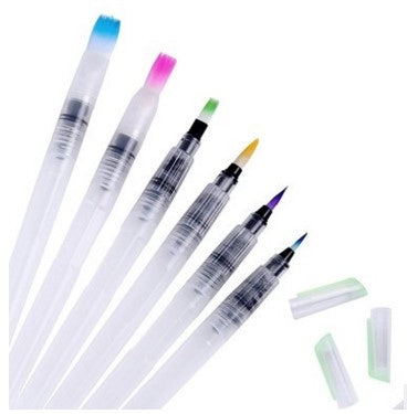 6 PCS Portable Paint Brush Water Color Brush Pencil Soft Watercolor Brush Pen Drawing Art Supplies-garmade.com