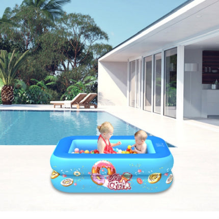 Household Indoor and Outdoor Ice Cream Pattern Children Square Inflatable Swimming Pool, Size:150 x 110 x 50cm, Color:Pink-garmade.com
