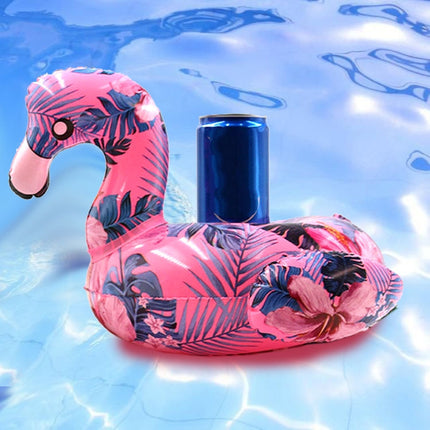 Pattern Flamingo Shape Inflatable Coaster Water Floating Drink Cup Holder-garmade.com