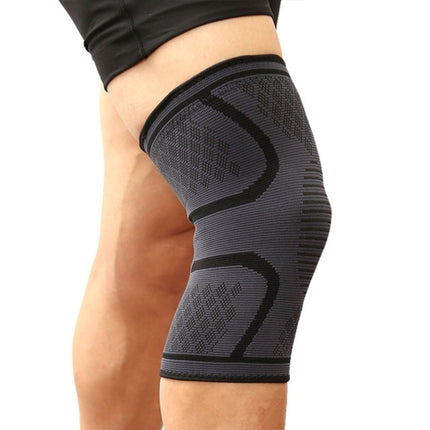1 Pair Comfortable Breathable Elastic Nylon Sports Knit Knee Pads, Size:M(Black)-garmade.com
