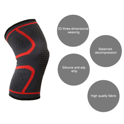 1 Pair Comfortable Breathable Elastic Nylon Sports Knit Knee Pads, Size:M(Red)-garmade.com