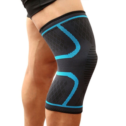 1 Pair Comfortable Breathable Elastic Nylon Sports Knit Knee Pads, Size:M(Blue)-garmade.com