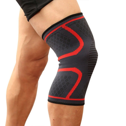 1 Pair Comfortable Breathable Elastic Nylon Sports Knit Knee Pads, Size:XL(Red)-garmade.com