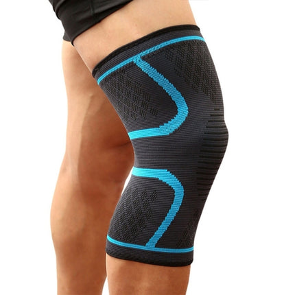 1 Pair Comfortable Breathable Elastic Nylon Sports Knit Knee Pads, Size:XL(Blue)-garmade.com