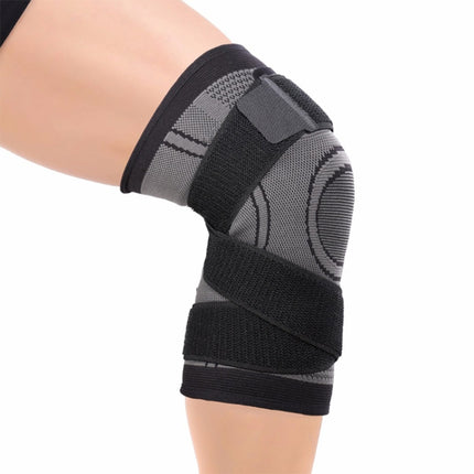 2 PCS Fitness Running Cycling Bandage Knee Support Braces Elastic Nylon Sports Compression Pad Sleeve, Size:L(Black)-garmade.com