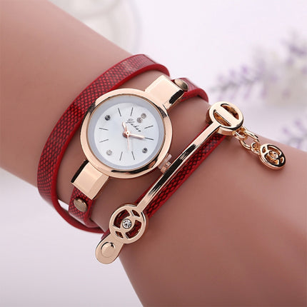 GONEWA Metal Strap Wristwatch Bracelet Quartz watch(Red)-garmade.com