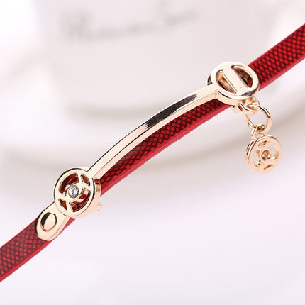 GONEWA Metal Strap Wristwatch Bracelet Quartz watch(Red)-garmade.com