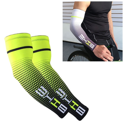 1 Pair Cool Men Cycling Running Bicycle UV Sun Protection Cuff Cover Protective Arm Sleeve Bike Sport Arm Warmers Sleeves, Size:L (Green)-garmade.com
