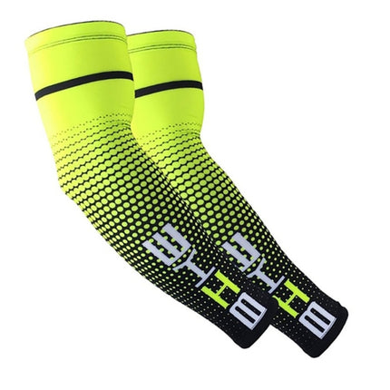 1 Pair Cool Men Cycling Running Bicycle UV Sun Protection Cuff Cover Protective Arm Sleeve Bike Sport Arm Warmers Sleeves, Size:L (Green)-garmade.com