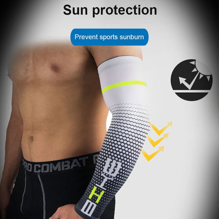 1 Pair Cool Men Cycling Running Bicycle UV Sun Protection Cuff Cover Protective Arm Sleeve Bike Sport Arm Warmers Sleeves, Size:L (White)-garmade.com