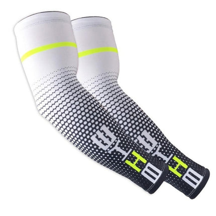 1 Pair Cool Men Cycling Running Bicycle UV Sun Protection Cuff Cover Protective Arm Sleeve Bike Sport Arm Warmers Sleeves, Size:XL (White)-garmade.com