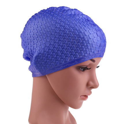 2 PCS Silicone Waterproof Swimming Caps Protect Ears Long Hair Sports Swimming Cap for Adults-garmade.com