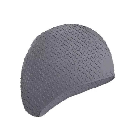 2 PCS Silicone Waterproof Swimming Caps Protect Ears Long Hair Sports Swimming Cap for Adults(Gray)-garmade.com