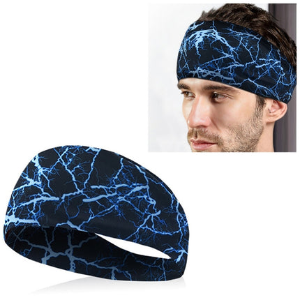 Absorbent Cycling Yoga Sport Sweat Headband Men Sweatband For Men and Women Yoga Hair Bands Head Sweat Bands Sports Safety(Blue)-garmade.com
