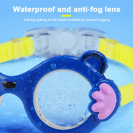 JIEHU JH8560 Children Waterproof and Anti-fog Cartoon Cat Shape Swimming Goggles(Blue Yellow)-garmade.com