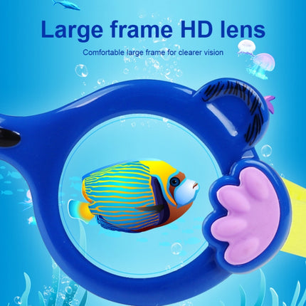 JIEHU JH8560 Children Waterproof and Anti-fog Cartoon Cat Shape Swimming Goggles(Blue Yellow)-garmade.com