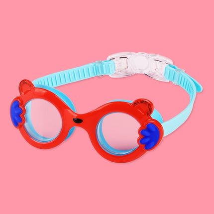 JIEHU JH8560 Children Waterproof and Anti-fog Cartoon Cat Shape Swimming Goggles(Red Blue)-garmade.com