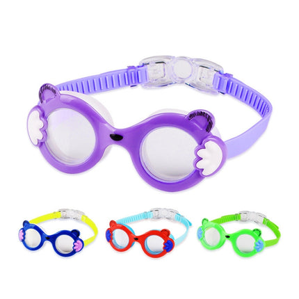 JIEHU JH8560 Children Waterproof and Anti-fog Cartoon Cat Shape Swimming Goggles(Purple)-garmade.com
