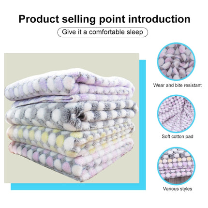 Soft Flannel Pet Blanket Dots Printed Breathable Bed Mat Warm Pet Sleeping Cushion Cover for Pet Dog Cat, Size:S(Grey)-garmade.com