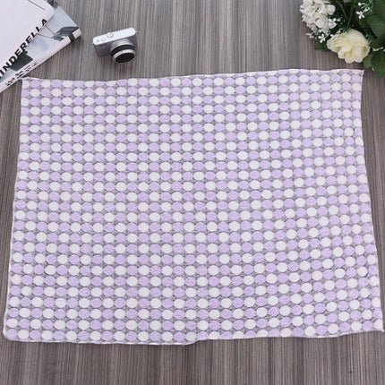 Soft Flannel Pet Blanket Dots Printed Breathable Bed Mat Warm Pet Sleeping Cushion Cover for Pet Dog Cat, Size:M(Purple)-garmade.com