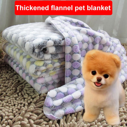 Soft Flannel Pet Blanket Dots Printed Breathable Bed Mat Warm Pet Sleeping Cushion Cover for Pet Dog Cat, Size:M(Rose Red)-garmade.com