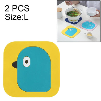 2 PCS Creative Cartoon Insulation Pad Home Dining Mat Coaster Silicone Anti-scalding Bowl Mat, Size:L(Birdie)-garmade.com
