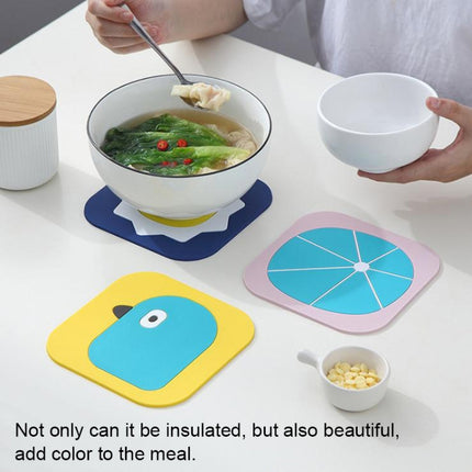 2 PCS Creative Cartoon Insulation Pad Home Dining Mat Coaster Silicone Anti-scalding Bowl Mat, Size:L(Birdie)-garmade.com