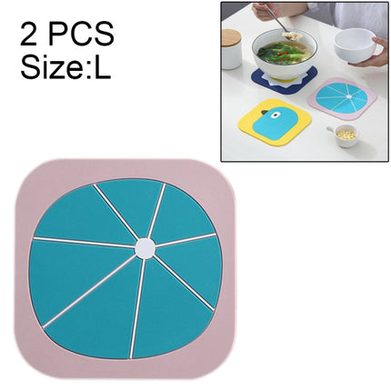 2 PCS Creative Cartoon Insulation Pad Home Dining Mat Coaster Silicone Anti-scalding Bowl Mat, Size:L(Leaf)-garmade.com