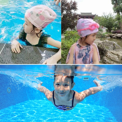 3 in 1 Children Swimming Swimming Cap + Swimming Goggles + Nose Clip Earplugs Set(Pink Pineapple)-garmade.com