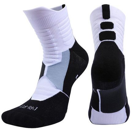 Outdoor Sport Professional Cycling Socks Basketball Soccer Football Running Hiking Socks, Size:M(White)-garmade.com