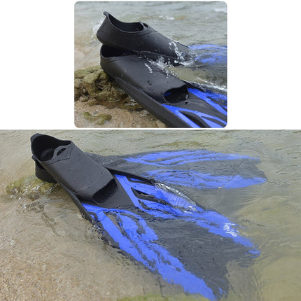 Swimming Free Diving Fins Silicone Flippers Diving Equipment, Size:XL（45-46）(Royal Blue)-garmade.com