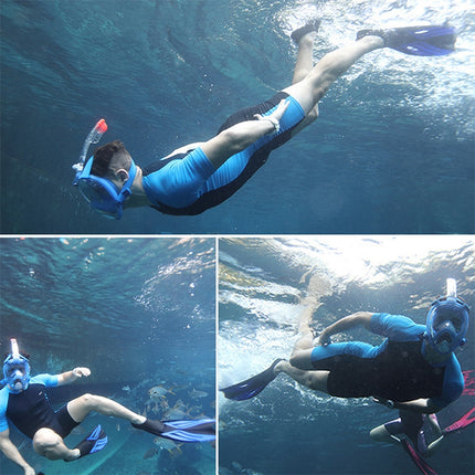 Swimming Free Diving Fins Silicone Flippers Diving Equipment, Size:XL（45-46）(Royal Blue)-garmade.com