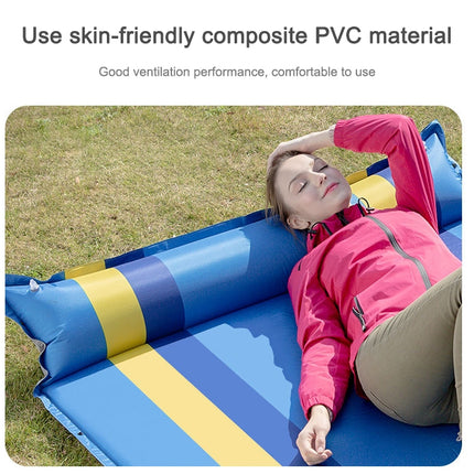 Color Matching Automatic Inflatable Outdoor Sports Double Camping Air Cushion, Size:190x130x3.5cm(Blue)-garmade.com