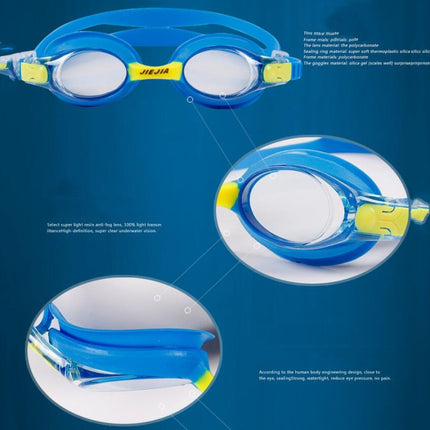 JIEJIA J2670 Silicone Swimming Goggles for Children(Blue)-garmade.com