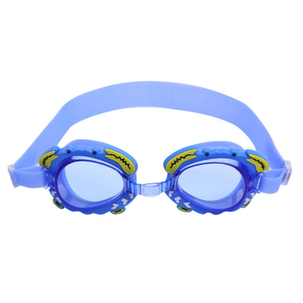 4 in 1 Cartoon Little Crab Waterproof and Anti-fog Silicone Swimming Goggles + Printed Pattern Swimming Cap + Nose Clip Earplugs + Storage Bag Swimming Equipment Set for Children(Blue Crab)-garmade.com