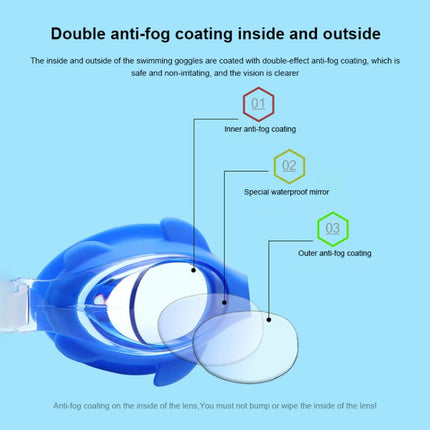 4 in 1 Cartoon Little Crab Waterproof and Anti-fog Silicone Swimming Goggles + Printed Pattern Swimming Cap + Nose Clip Earplugs + Storage Bag Swimming Equipment Set for Children(Blue Crab)-garmade.com