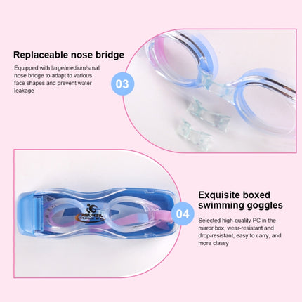 JIEHU JH8102 4 in1 Women HD Transparent Anti-fog Waterproof Swimming Glasses Swimming Cap Set(Purple Color)-garmade.com