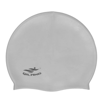 Adult Solid Color Waterproof Silicone Swimming Cap(Silver)-garmade.com